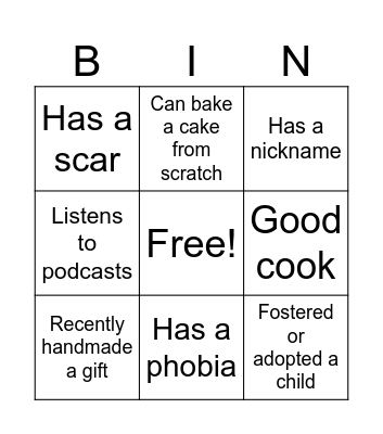Evac Bingo Card