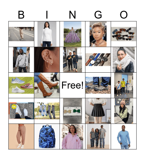 Clothing and Accessories Bingo Card