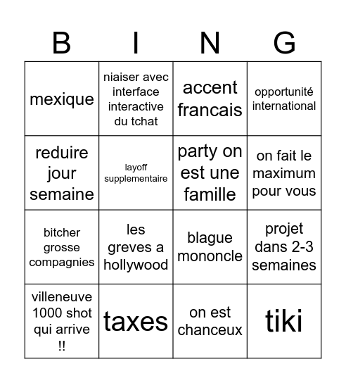RBingoF Bingo Card