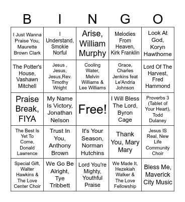Game Night With Pastor Lake Bingo Card
