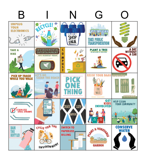 Earth Day 2023 Bingo Card