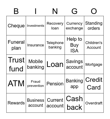 Financial Services Bingo Card