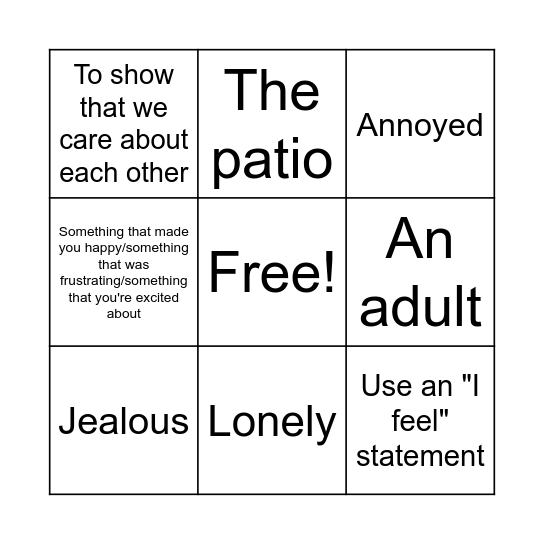 Group Bingo Card