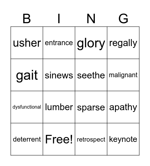 We Beat the Street Set 1 Bingo Card