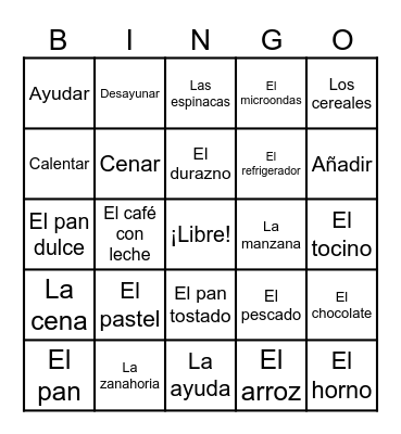 Chapter 6 --- Vocabulary 2 Bingo Card