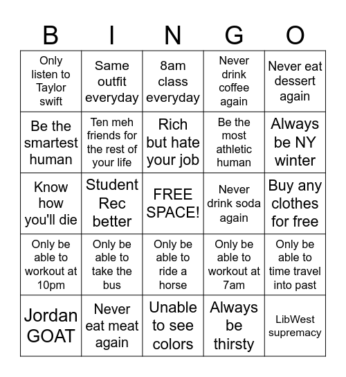 Bingo x This or That Bingo Card