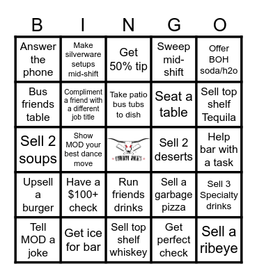Cowboy Jacks Server Bingo Card