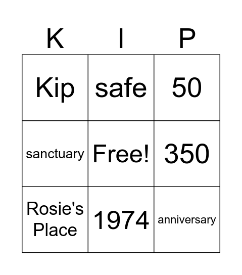 50 Years Bingo Card