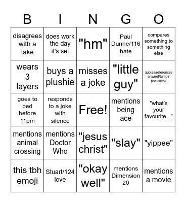 flo bingo Card