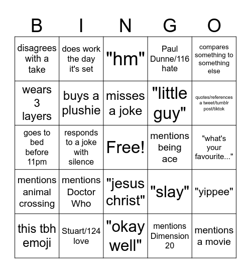 flo bingo Card