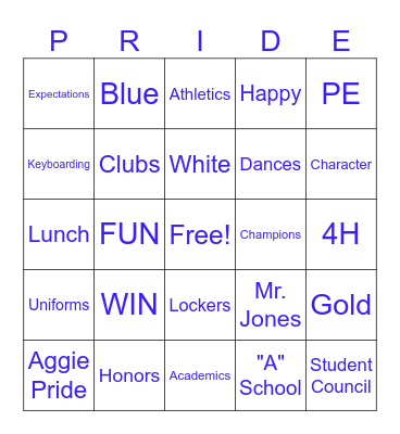 CHOUDRANT AGGIES Bingo Card