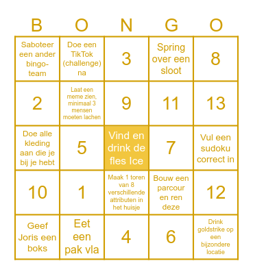 HEF Weekend Bingo Bongo Bingo Card