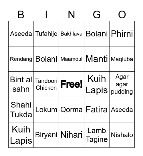 Sisterhood Eid Social 202 Bingo Card