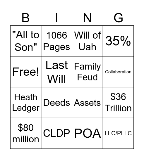 Endorse Me Bingo Card