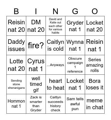 Twin Flames Bingo Card