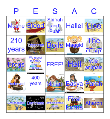 Pesach bingo board Bingo Card