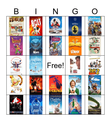 Movies Bingo Card