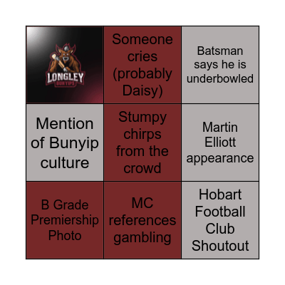 Bunyip Presentation Bingo Card