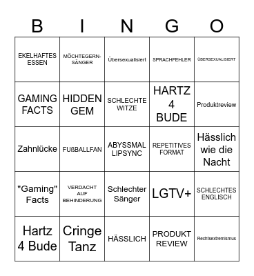 Cringo Bingo Card