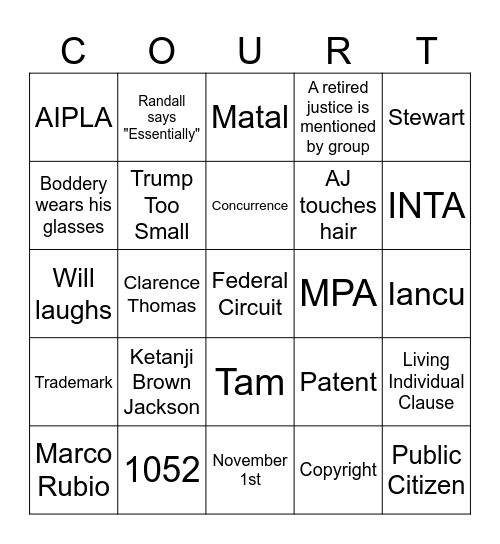 Vidal v. Elster Bingo Card