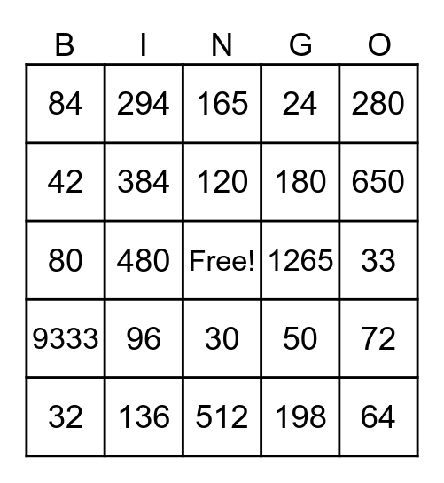 Volume of Prisms and Pyramids Bingo Card