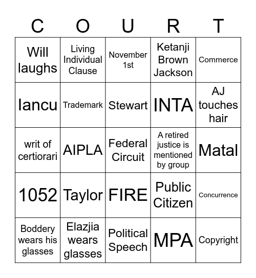 Vidal v. Elster Bingo Card