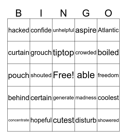 Marcus's Mighty Bingo Card
