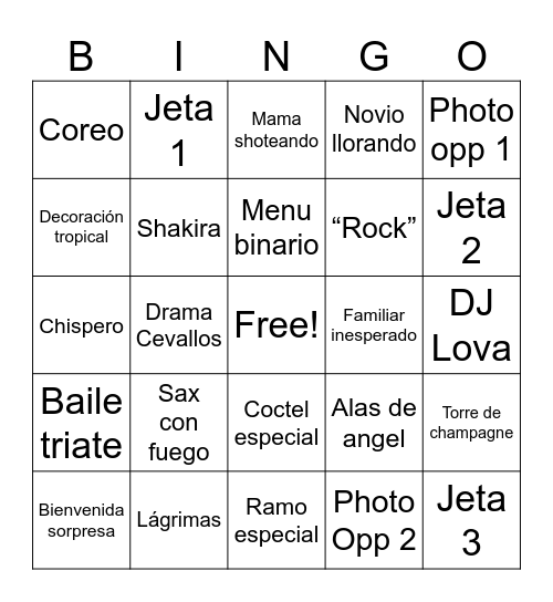 The Sanbingos Bingo Card