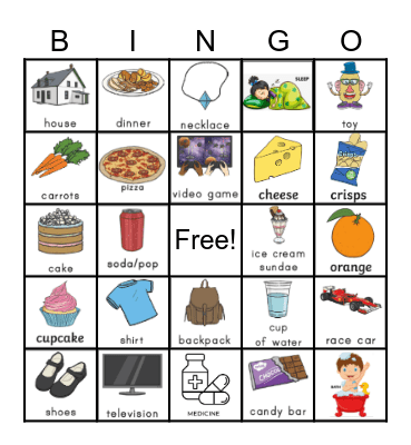 Needs and Wants Bingo P.1 Bingo Card