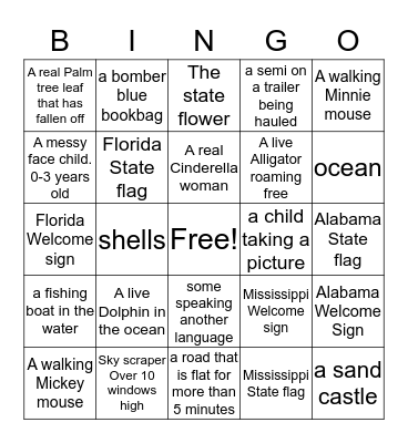 Flordia Bingo Card