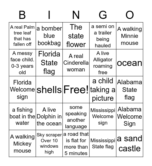 Flordia Bingo Card