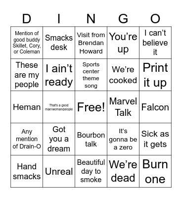 Darren bingo Card