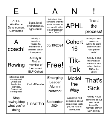 ELAN ACE-s! Bingo Card