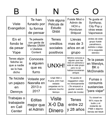 CEROTEPOSTER Bingo Card