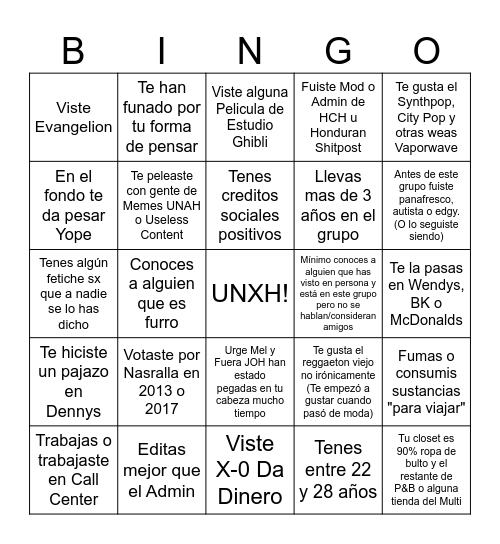 CEROTEPOSTER Bingo Card