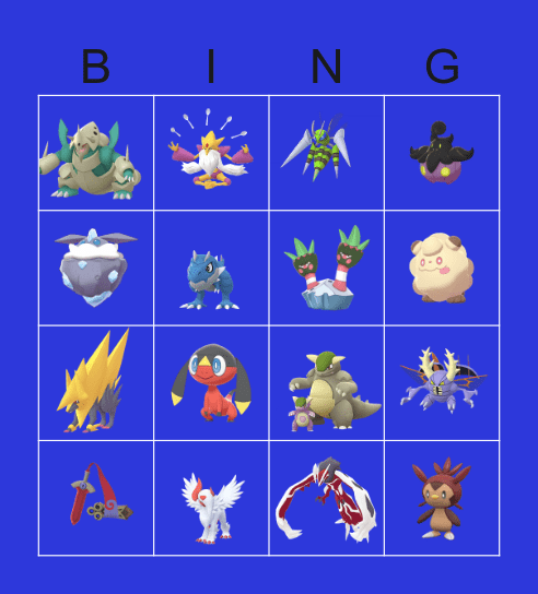 shiny legend za Bingo Card