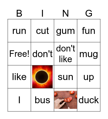 __ u __ Bingo Card