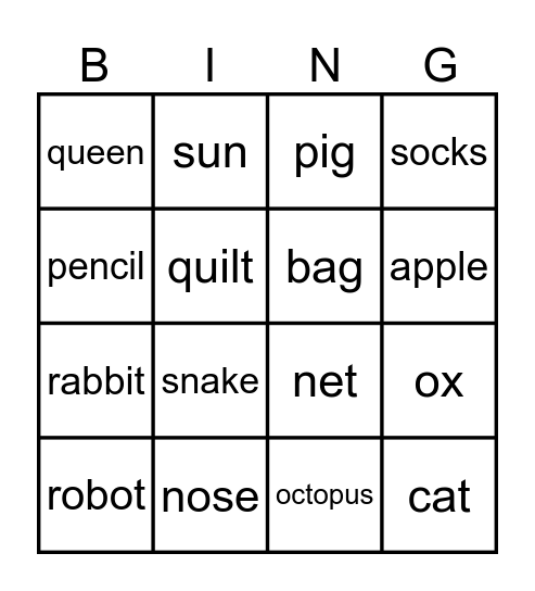 Go Magic 2-nopqrs Bingo Card