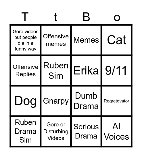 Twitter Bingo Card
