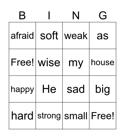 My dad (adjective) Bingo Card