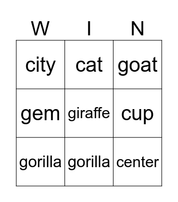 We Can Phonics Bingo Card