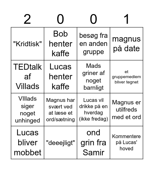 Gruppe 2.001 Bingo Card