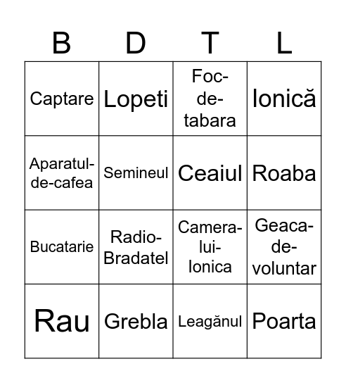Bradatel Bingo Card