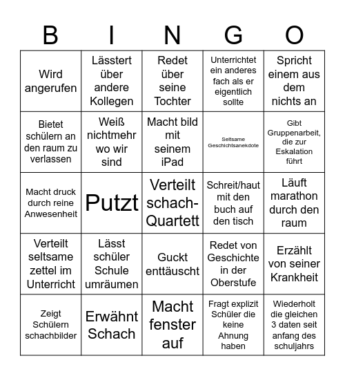 Herr Lackner Bingo Card