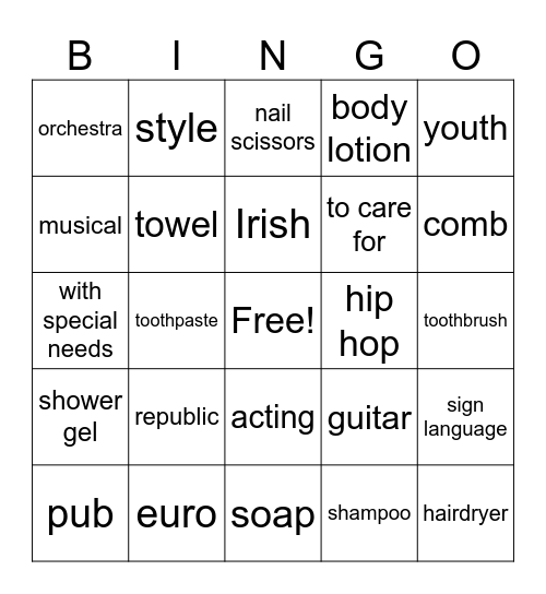 Unit 5 - Pt. 1 Bingo Card