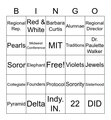 Delta Bingo Card