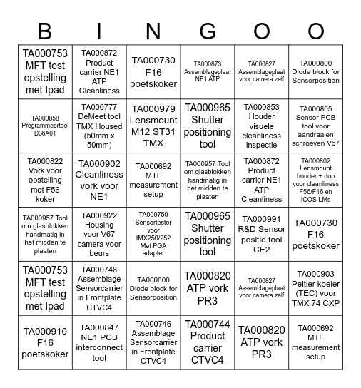 1 vd 50 Bingo Card