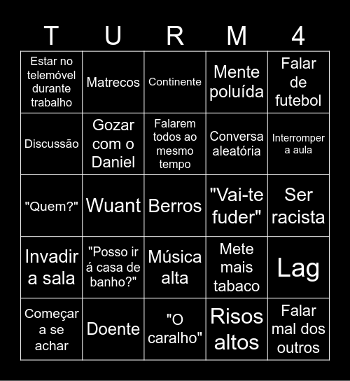 Class Bingo Card