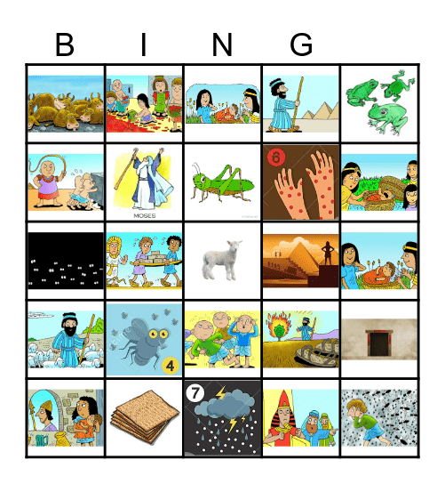 Moses & the 10 Plagues Bingo Card