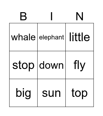 Bingo Time! Bingo Card